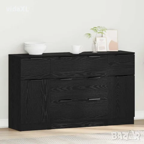 vidaXL Служебен шкаф 3 бр. Черния дъб 121 x 30 x 70 см, снимка 4 - Бюфети - 56146996