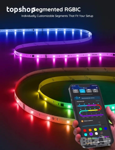 Чисто нова запечатана Смарт LED лента Govee RGBIC H617A, синхронизация на музика, 5 метра , снимка 6 - Резервни части за машини - 53658337