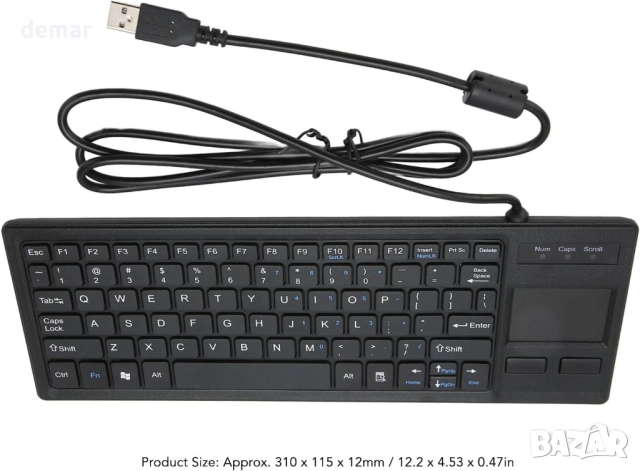 Клавиатура LICAEVEY K 800 с тъчпад, USB кабелна с вграден USB хъб, снимка 6 - Клавиатури и мишки - 51880247