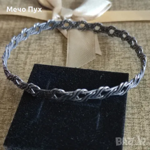 Стара сребърна гривна (305), снимка 5 - Гривни - 49605489