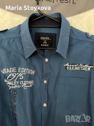 Мъжка риза-Identic, спортнa,синя , размер M, снимка 2 - Ризи - 38600593