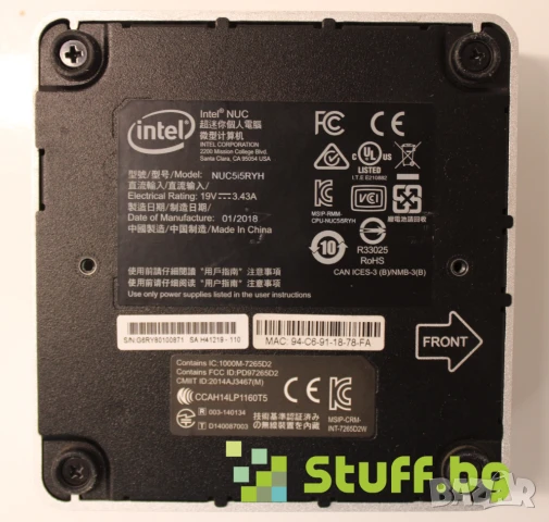 Мини компютър Intel NUC NUC5i5RYH, снимка 4 - Работни компютри - 51245956