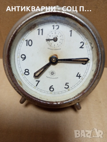 Стар Чешки Часовник Будилник. , снимка 2 - Антикварни и старинни предмети - 52381597