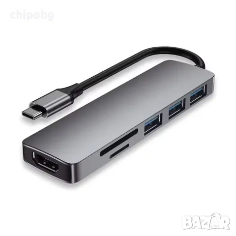 Докинг станция DeTech, 6в1 USB3.1 , снимка 1 - Друга електроника - 47568859