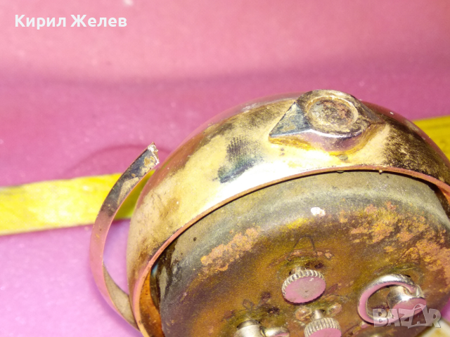 SLAVA MADE in USSR СЛАВА ГЛОБУС Стар РЯДЪК КОЛЕКЦИОНЕРСКИ РУСКИ БУДИЛНИК МЕХ. ЧАСОВНИК СССР 30501, снимка 3 - Антикварни и старинни предмети - 44545324