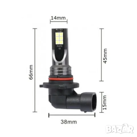 LED крушки 3200 9006 18W 6000K комплект 2 броя, снимка 2 - Аксесоари и консумативи - 55864691