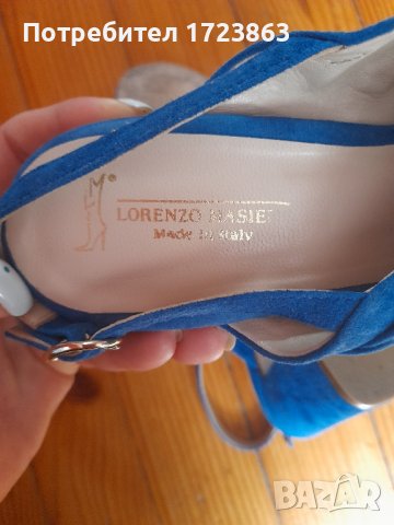 Италиански кожени сандали с велур, снимка 6 - Сандали - 42534162