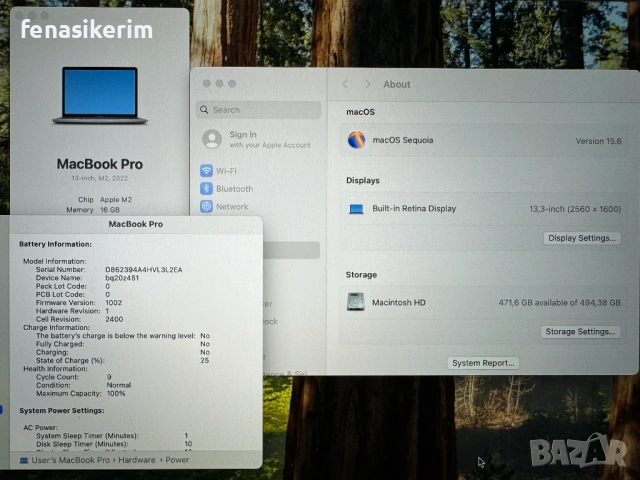 НОВ 13.3' Apple MacBook Pro M2 2022 Space Grey - 16GB RAM/512GB SSD/Бат. 100 % 16ч., снимка 7 - Лаптопи за работа - 51953589