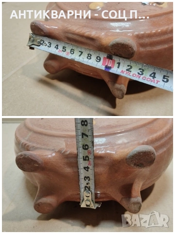 Стара Соц Българска Традиционна Керамична Бъклица За Вино, Ракия. / НОМЕР 1533., снимка 8 - Антикварни и старинни предмети - 53660798
