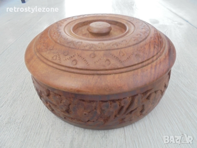 № 8266 Стара дървена резбована кутия  , снимка 5 - Антикварни и старинни предмети - 51737840