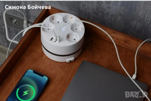 Кабелна макара Technaxx, с множество гнезда, удължителен кабел 140 cm, USB 5x 230V, снимка 5 - Други - 52806903