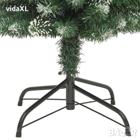 vidaXL Изкуствена тънка коледна елха със стойка, 210 см, PVC(SKU:345167), снимка 4 - Други - 52638862