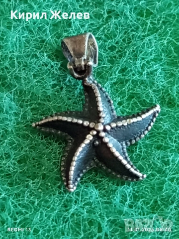 Сребърен медальон във формата на МОРСКА ЗВЕЗДА символика чувственост, дълголетие и мъдрост 43317, снимка 3 - Колиета, медальони, синджири - 53059744