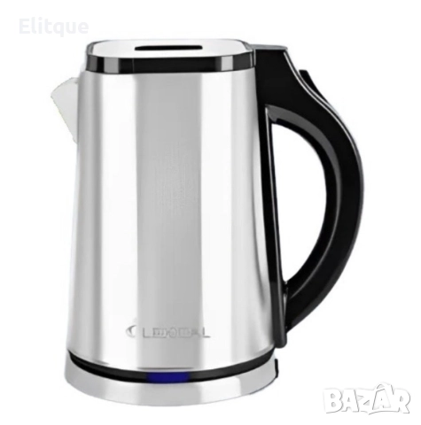 Електрическа кана за вода с корпус от неръжаема стомана и LED светлинен индикатор Lexical LEK-1441, снимка 3 - Кани - 52865720