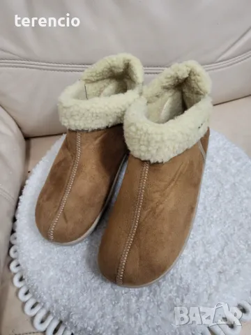 Нови дамски пантофи камел - 37 номер, снимка 4 - Пантофи - 48551109