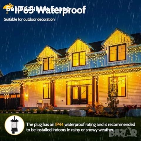 Нови Външни коледни лампички 400 LED с таймер и 8 режима светлина за градина, снимка 2 - Декорация за дома - 52501620