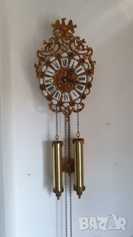Бронзов рядък стенен механичен швейцарски часовник, снимка 16 - Антикварни и старинни предмети - 42497168