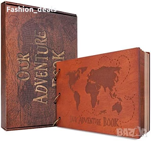 Нов Албум за снимки/Фото-албум Годишнина 3D дървена корица, 11,6 x 7,5 инча, 60 страници