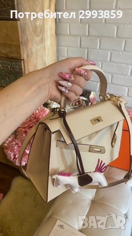 чанта Ермес Кели 25*HERMES KELLY 25 CRAIE EPSOM GOLD HARDWARE , снимка 12 - Чанти - 42122989