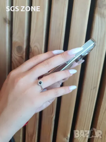 Пръстен с Черен Естествен Диамант