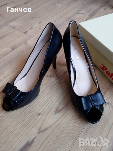 Дамски черни официални обувки на висок ток , снимка 2 - Дамски обувки на ток - 44756417