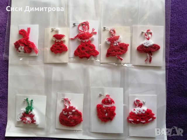 Плетена брошка, снимка 4 - Други - 53646821