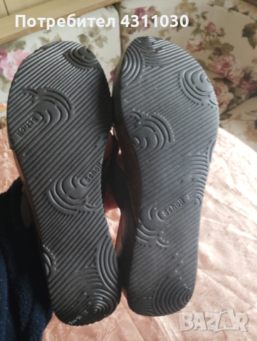 Дамски чехли Scholl естествена кожа 41 номер като ново, сиви, снимка 9 - Чехли - 53166140