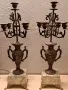 два френски ретро свещника с мраморен пиедестал , снимка 2