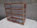 Дървена клетка, кафез за птици, гълъби, канарчета с две вратички , метална скара, като нова!, снимка 1
