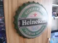 Метална Табела Heineken бира Хайнекен капачка бутилка голяма Премиум, снимка 2