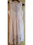 Светлорозова копринена рокля, снимка 1 - Рокли - 42627357