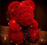 Плюшено мече с LED рози - подарък за мама, момиче, баба - комплект вечни рози 25 см, снимка 2
