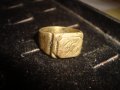 СТАР ПОЗЛАТЕН БРОНЗОВ ПРЪСТЕН ДУБЛЕ РЪЧНА МАЙСТОРСКА ИЗРАБОТКА МАСИВЕН 21869, снимка 5