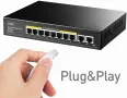 Cudy 8-портов Gigabit PoE превключвател, 120W PoE бюджет, 8 10/100/1000Mbps PoE+, снимка 7