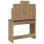 vidaXL Тоалетка с огледало, дъб артизан, 96x39x142 см, снимка 6