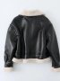 Дамско мотоциклетно късо темпераментно кожено палто с висока яка, снимка 6