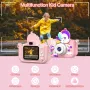 Joltix  Детски цифров фотоапарат 1080P HD 2,0-инчов с 32GB карта, селфи, за деца 3+ г., розов, снимка 2