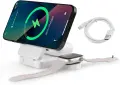 INMOZATA 3-в-1 магнитна безжична зарядна станция 15W за телефон, Apple Watch и AirPods, снимка 1