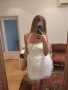 Елегантна бяла рокля с пера , снимка 8