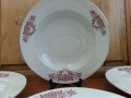 Стар български порцелан чинии дълбоки с златен кант, снимка 2