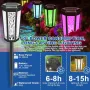 FANTICDE 4 броя соларни градински лампи , IP65 водоустойчиви, топло жълто/RGB цветен градиент, снимка 6