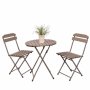 Градински комплект - сгъваема маса и два сгъваеми стола дървени