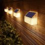 Нови 4 броя LED слънчеви светлини лампи за дворна ограда тераса парапет/Декорация