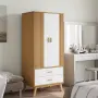 vidaXL Гардероб OLDEN, бял и кафяв, 76,5x53x172 см, борово дърво масив, снимка 3
