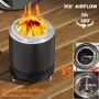 FANHAO 18 см настолно огнище със стойка, бездимно огнище от неръждаема стомана с подвижна пепелница, снимка 2