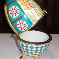 Порцеланово яйце в стил Феберже , снимка 6 - Декорация за дома - 44737275