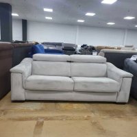 Сив диван от плат тройка с функция сън, снимка 7 - Дивани и мека мебел - 41450820