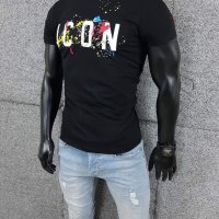 ✅🔥Мъжка тениска ICON 🛑XL XXL с цветен надпис ✅ТОП модели  ✅💢Грабни на ниска цена.     , снимка 1 - Тениски - 37224665