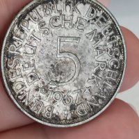 5 марки 1967 г сребро Германия F

, снимка 1 - Нумизматика и бонистика - 41664914
