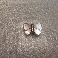 Сребърен пръстен Седефена пеперуда (136), снимка 1 - Пръстени - 40582028